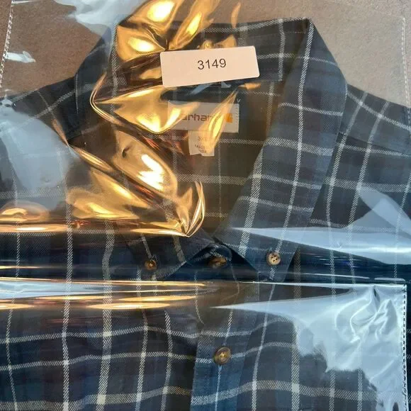 Carhartt Mens Relaxed Fit Blue Plaid Mens Button Flannel Down Sz 3XL - Picture 7 of 7